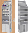 WISELIFE 5-Tier Over the Door Organizer for Hanging - 50LB Heavy-Duty Back of Door Organizer with 5 Spacious Pockets & 13 Mes