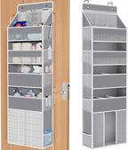 WISELIFE 5-Tier Over the Door Organizer for Hanging - 50LB Heavy-Duty Back of Door Organizer with 5 Spacious Pockets & 13 Mes