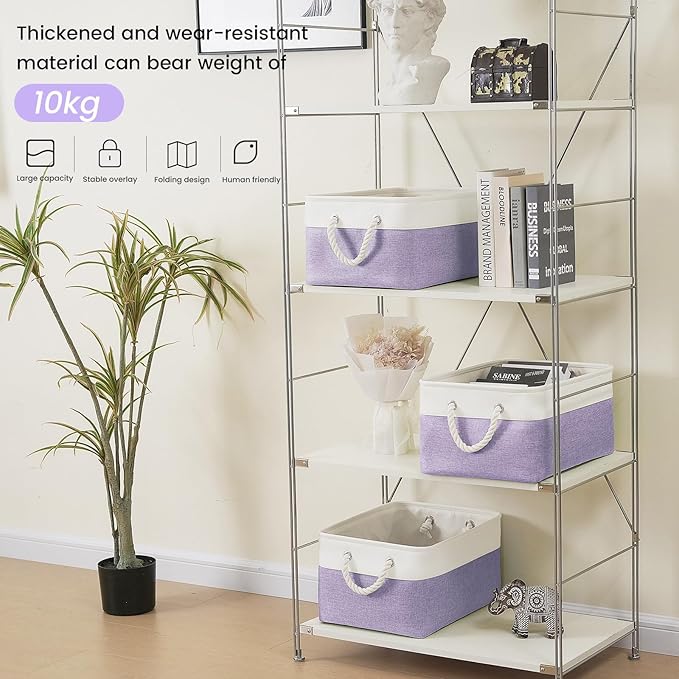 Large Storage Baskets- 15.7x11.8x8.26 inch Storage Bins for Shelves and Closet Organizing, Foldable Fabric Bin for Home Organ