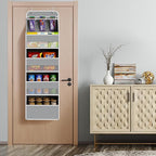Univivi 5-Shelf Space Saving Door Storage Over Door Hanging Organizer with 4 Large Capacity Roomy Pockets Closet Cabinet Wall
