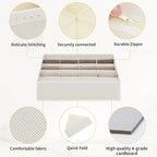 Joyoldelf Sock Drawer Organizer Divider Underwear Organizer 16-cell Fabric Dresser Drawer Organizers Storage Boxes for Socks 