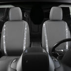 CAR PASS Gray Leather Bling Diamond Car Seat Covers 2 Front Interior Sets, Waterproof Universal Shining Glitter Crystal Sparkle Fit for 95% Automotive Truck SUV Cute Women Girl, Gray Rhinestone