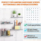 Beeveer 4 Pcs Pegboard Shelves Wall Organizer Brackets Pegboard Steel Tray Accessories Organizing Tools for Craft Garage Nurs