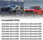 Left Driver Side Mirror Glass Compatible with 2019-2025 Chevy Silverado 1500 GMC Sierra 1500 W/Blind Spot Heated With backing plate (with a tool) Replace#GM1324160 84309707