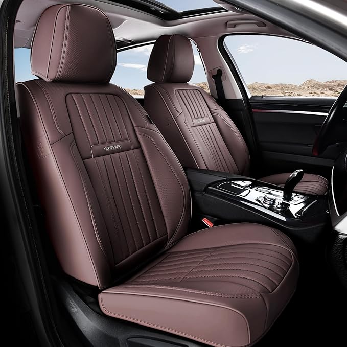 Coverado Car Seat Covers Full Set, Seat Covers for Cars, Car Seat Cover, Car Seat Protector, Leather Car Seat Cushion, Waterp