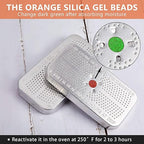 Patelai 5 Pieces 40 Gram Silica Gel Dehumidifier Desiccant Silica Gel Canister Reusable Absorber Orange Desiccant Canisters