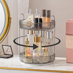shuang qing Rotating Makeup Organizer for Vanity, High-Capacity Skincare Clear Make Up Storage Perfume Organizers Cosmetic Dr