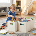 StorageWorks Fabric Storage Baskets for Shelves, Closet Organizers and Storage Bins, Collapsible Storage Bins with Cutout Han