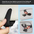 Sunglasses Holder for Car Visor, PU Leather Glasses Clip Organizer, Cute Magnetic Eyeglass Holder for Vehicle Sun Visor, Car Interior Accessory for Women & Men Red Poppy Flowers