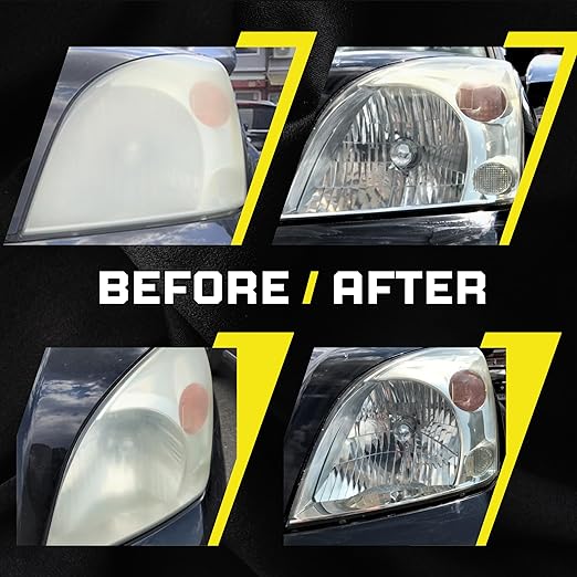 Headlight Restoration Kit – Oxidation & Yellowing Remover with UV Sealant | Wipes + 2000/3000 Sanding Discs + 3” Holder, Glov