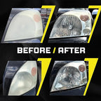 Headlight Restoration Kit – Oxidation & Yellowing Remover with UV Sealant | Wipes + 2000/3000 Sanding Discs + 3” Holder, Glov