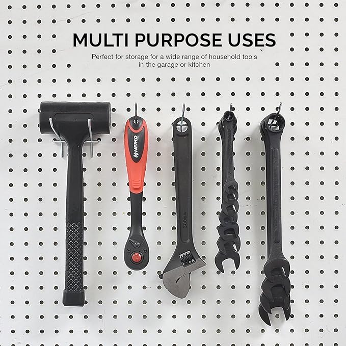 Neiko 53104A 8” Pegboard Hook Organizer Kit, 50 Pack, Hanging Hooks Set for Garage Organization, Great for Wall Hanging and S