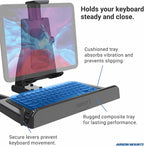 ARKON Mounts -Tablet And Keyboard Tray Combo Car Mount | Tablet Holder For Car | Professional-Grade Durability | Easy Installation | Keyboard Tray | Fits iPad and Samsung Tablets