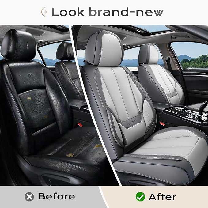 Coverado Seat Covers, Car Seat Covers Front Seats, Car Seat Cover, Car Seat Protector Waterproof, Car Seat Cushion Nappa Leat