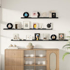 Floating Picture Ledge Shelves for Wall Set of 2, 95 Inches Picture Ledge Shelf with Long Large Nursery Book Shelf for Toys S