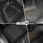 CAR PASS Heavy Duty Rubber Floor Mats for Car, Waterproof Liner Deep Dish Car Mats Full Sets, Universal Trim to Fit for SUV Truck Sedans Vans, All Weather Automotive Floor Mats 3pcs, Black and Gray