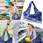 BeeGreen Animal Reusable Shopping Bags Grocery Totes 10 Pack with Zipper Carry Pouch Cute Shopper Bags XLarge Machine Washable Durable Gifts for Animal Lovers Women