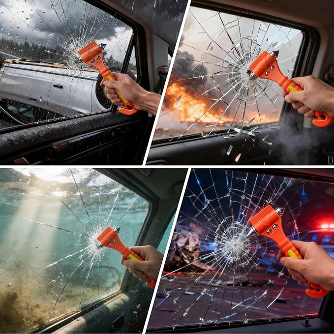 10 Pack Car Safety Hammer, Window Breaker Seatbelt Cutter 2-in-1, Auto Emergency Escape Tool Car Window Breaker Tool, Car Acc