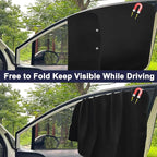 Ovege Car Side Window Sun Shade Magnetic Car Curtain Suction Magnetic Suedette －Front Seat 2pcs