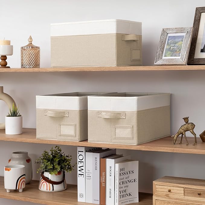 GRANNY SAYS Decorative Storage Baskets, Fabric Storage Bins for Clothes, Closet Storage Boxes with Handles, Collapsible Stora
