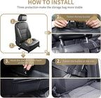LUCMO Car Backseat Organizer with Touch Screen Tablet Holder,9 Storage Pockets Storage Organizer,Protectors Kick Mats Travel Accessories (Black, 2 Pack with Food Tray)