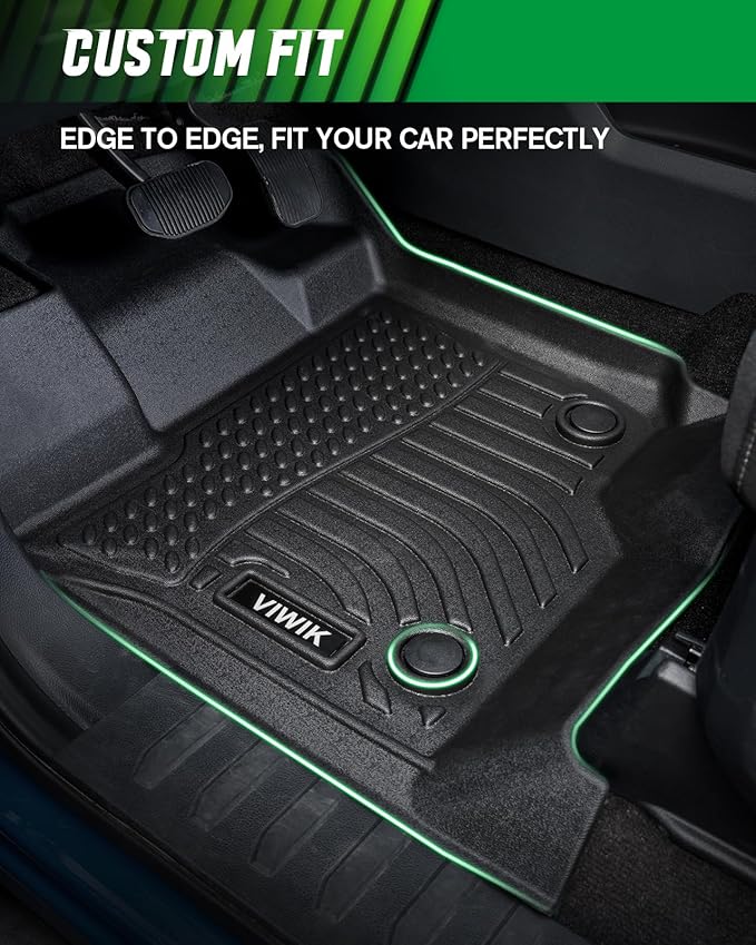Floor Mats fit for Jeep Wrangler JL 2018-2024 (Not for JK or 4XE), TPE Rubber Car Mats All Weather Custom Floor Liners for Jeep Wrangler JL 4 Door 1st and 2nd Row Front & Rear Non-Slip Odorless, Black