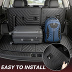 YITAMOTOR Floor Mats for Ford Expedition 2018-2024 7-Seater (Not for Max Model), Custom Fit All Weather TPE Mat, 18-24 Ford Expedition 7 Seats Accessories Floor Liners Full Set, Backrest & Cargo Liner