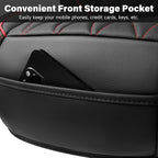 CAR PASS Luxury PU Leather Two Front Car Seat Covers, Waterproof Seat Covers Compatible with Front Seat Armrests, Airbag Comp