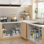 REALINN Under Sink Organizer, Pull Out Cabinet Organizer 2 Tier Slide Out Sink Shelf Cabinet Storage Shelves, Under Sink Stor