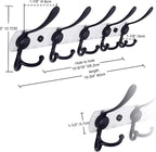 Dseap Wall Mounted Coat Rack - 5 Tri Hooks, Heavy Duty, Stainless Steel, Metal Coat Hook Rail for Coat Hat Towel Purse Robes 