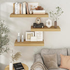 Floating Shelves for Wall, 30" W x 12" D x 2" H, 2 Pack of Long Wall Mounted Engineered Wood Shelves with Invisible Brackets 
