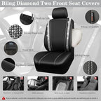 CAR PASS Rhinestone Bling Diamond Car Seat Covers Leather Shining Car Floor Mats Carpet Waterproof Anti-Slip Nibs Car Accesso