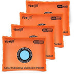 500 Gram (4 Pack) Color-Indicating Desiccant Packs for Storage, Rechargeable Silica Gel Packets, Dehumidifier for Cars, Gun