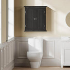 ChooChoo Bathroom Wall Cabinet, Over The Toilet Space Saver Storage Cabinet, Medicine Cabinet with 2 Door and Adjustable Shel