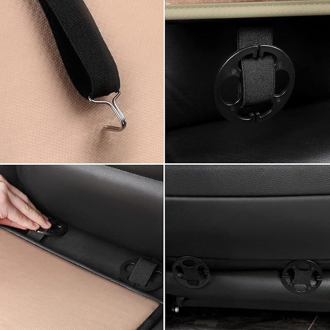 Sanwom Universal Front Leather Car Seat Covers 2 Pcs Luxury Seat Covers, Anti-Slip Waterproof Auto Driver Cushions Fit SUV Pi