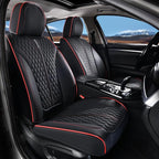 Coverado Car Seat Covers Full Set, Nappa Leather Seat Covers for Cars, Waterproof Front Seat Covers and Back Seat Covers, Car
