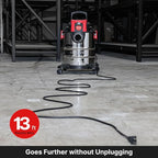 Shop-Vac 5 Gallon 4.0 HP Wet/Dry Vacuum with Blower Function, Stainless Steel Tank, Portable Shop Vacuum with Wheels, Include