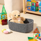 MiniArk Small Storage Baskets for Organizing | Closet Organizer Bins | Shelf Toy Basket | Woven Rope Baskets | Cube Decorativ