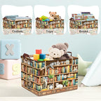 Clastyle Cat Book Shelf Basket for Reading Room Collapsible Toy Gift Kid Storage Basket Baby Clothes Organizer Nursery Bin