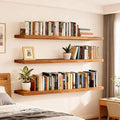 ROGMARS 60Inches Long Walnut Floating Shelves,Rustic Solid Wood Farmhouse Wall Shelves with Invisible Brackets for Bathroom, 