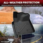 LASFIT Floor Mats for Toyota Tacoma 2008-2011 Access Cab Auto Tran, All Weather Custom Fit Floor Liner for Tacoma Second Row Optional with Center Storage Box,TPE Mats Front&Rear 2 Row, Black