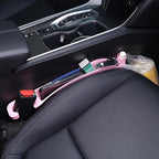 Supin Car Seat Gap Filler Set of 2, Multifunctional Seat Side Gap Filler with Organizer & Hook Function& 2 Storage for Stabilizing Phone,Keys Wallet, Fill The Gap Between Seat & Console (Pink)