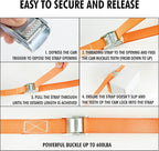 Cartman 1" x 12'Lashing Straps Cargo Tie-Down Strap Up to 600lbs, 10pk in Carry Bag, Orange
