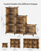 SONGMICS 6 Cube Storage Organizer, Modular Bookshelf, DIY Closet Organizers and Storage, Plastic Stackable Shelves, 14.6 x 13