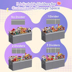 Lewondr 160L Extra Large Toy Storage Organizer with Lid, 40"x16"x16"Collapsible Sturdy Toy box, Toy Chest for Boys Girls, Toy