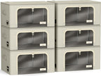 Sorbus Storage Bins with Metal Frame - Stackable & Foldable Clothes Organizer Bags - Oxford Fabric Storage Containers with La