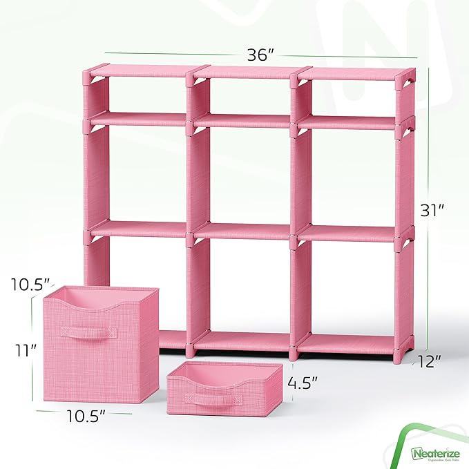Cube Storage Organizer with Storage Bins Included - The Perfect Closet Organizers and Storage Solution. Includes 9 Storage Cu