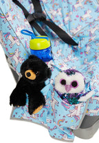 Niko Easy-Wash Children's Car Seat Cover & Liner - 100% Cotton Jersey Blue Unicorn - Fits Most Toddler Car Seats - Universal 