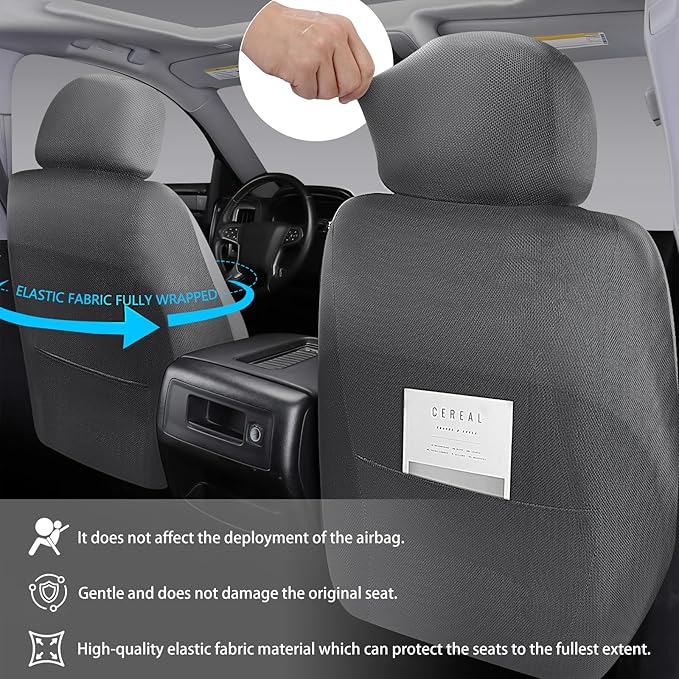 NS YOLO Leather Car Seat Covers,Universal Fit for Most Cars,SUVs and Sedans,Waterproof Luxury Leatherette Cushions, 5 Seats P