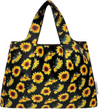 allydrew Large Foldable Tote Nylon Reusable Grocery Bags, 6 Pack
